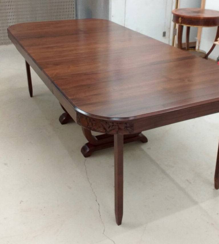 polished wooden table